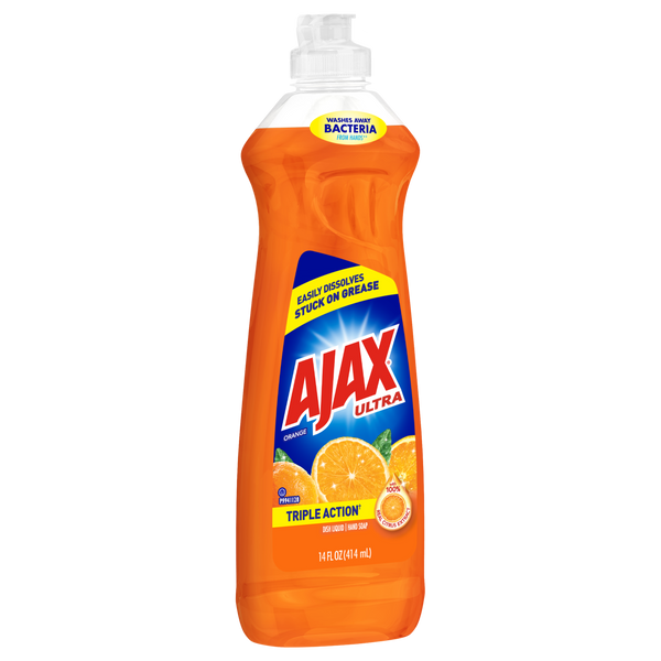 Ajax Ultra Triple Action Liquid Dish Soap, Orange - 14 fluid ounce