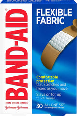 Band-Aid Adhesvie Bandages Flexible Fabric ALL ONE SIZE