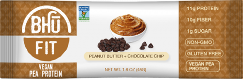 BHU Fit Vegan Organic Peanut Butter + Dark Chocolate Bar 1.6Oz