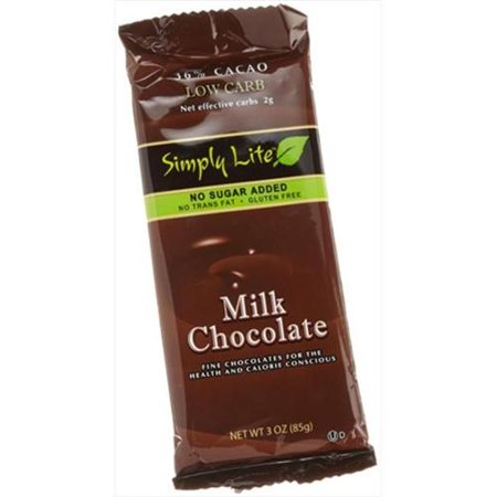 Simply Lite Milk Chocolate Bar, No Sugar Added, 3 Oz