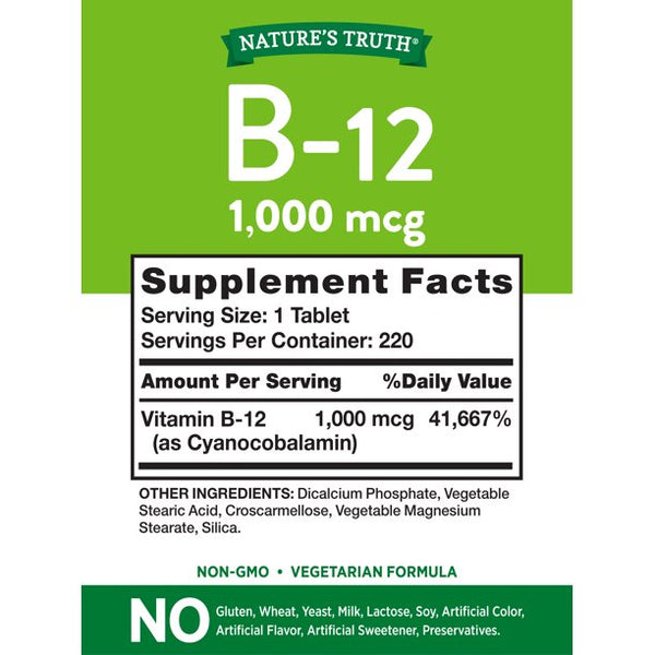 Nature's Truth Vitamin B-12 1,000 mcg 220 Tablets