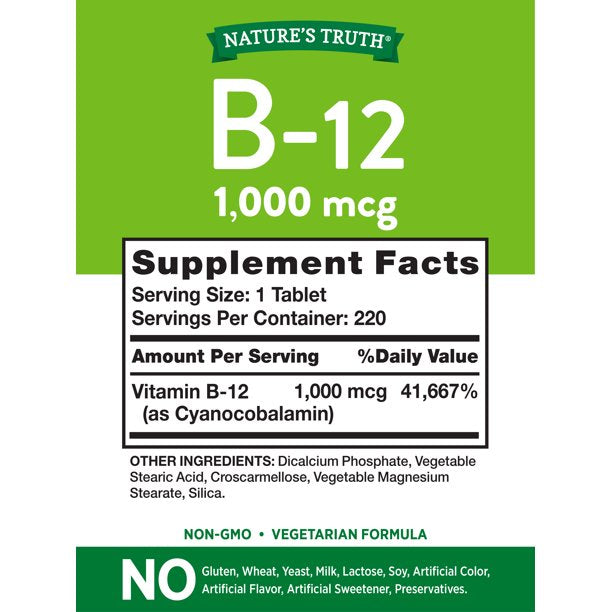 Nature's Truth Vitamina B-12 1,000 MCG 220 Tabletas