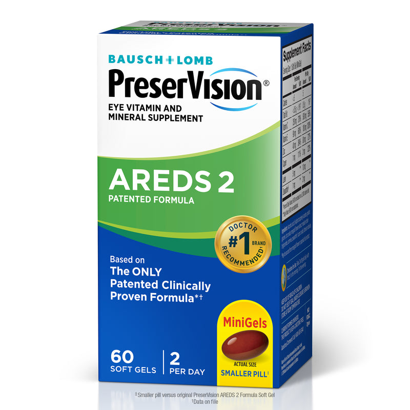 Bausch & Lomb PreserVision AREDS 2 Formula Eye Vitamin & Mineral Supplement Softgels