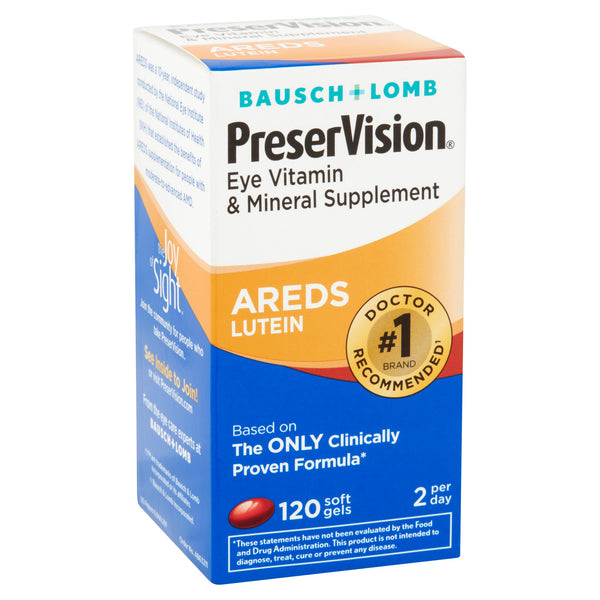 PreserVision AREDS Lutein Eye Vitamin & Mineral Supplement, Beta-Carotene Free, Soft Gels