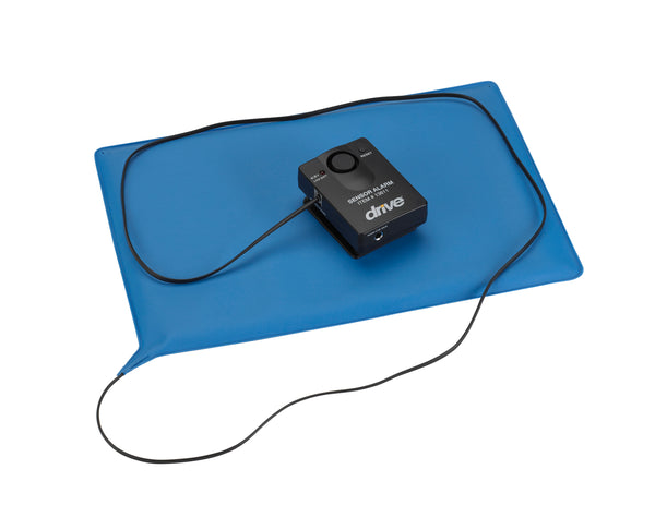 Drive Medical Pressure Sensitive Bed Chair Patient Alarm with Reset Button, 10" x 15" Chair Pad