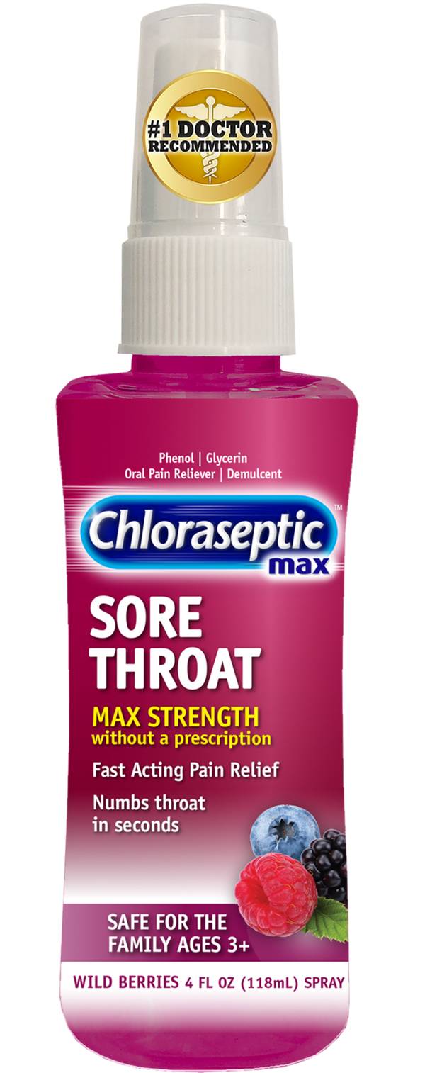 Chloraseptic Max Strength Sore Throat Spray, Wild Berries Flavor, 4.0 fl oz