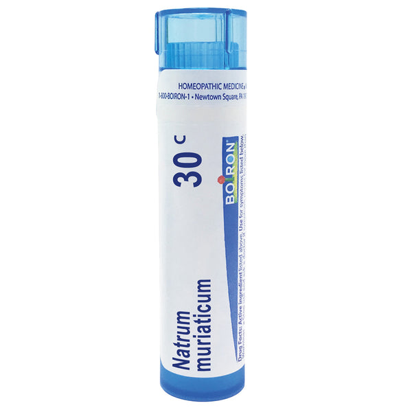 Boiron Natrum Muriaticum 30C relieves runny nose due to allergies, worse in morning, 80 Pellets