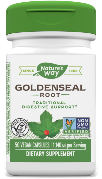 Nature's Way Root Goldenseal 1140 mg 50 Cápsulas de vegetales