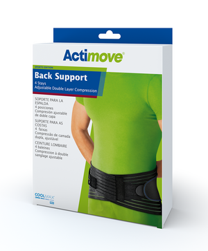 Actimove Back Support 4 Stays Adjustable Double Layer Compression