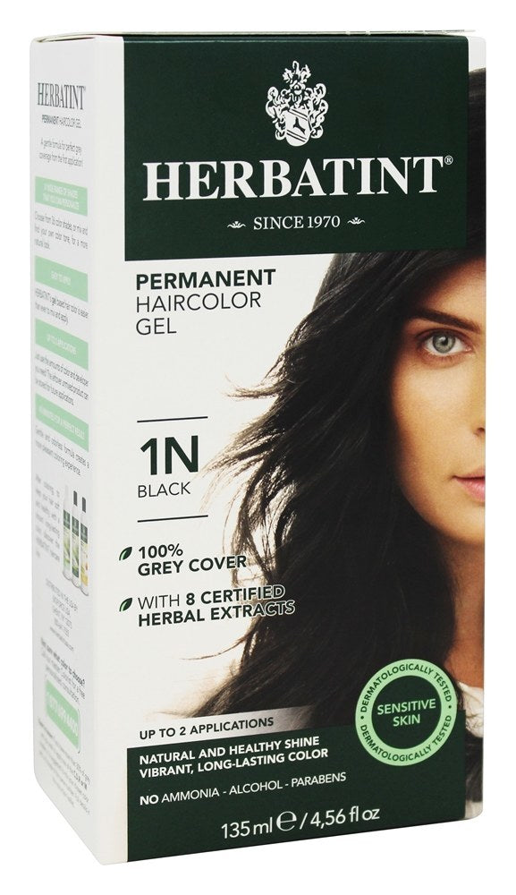 Herbatint Herbal Haircolor Permanent Gel 1N Black - 4.5 fl. oz.