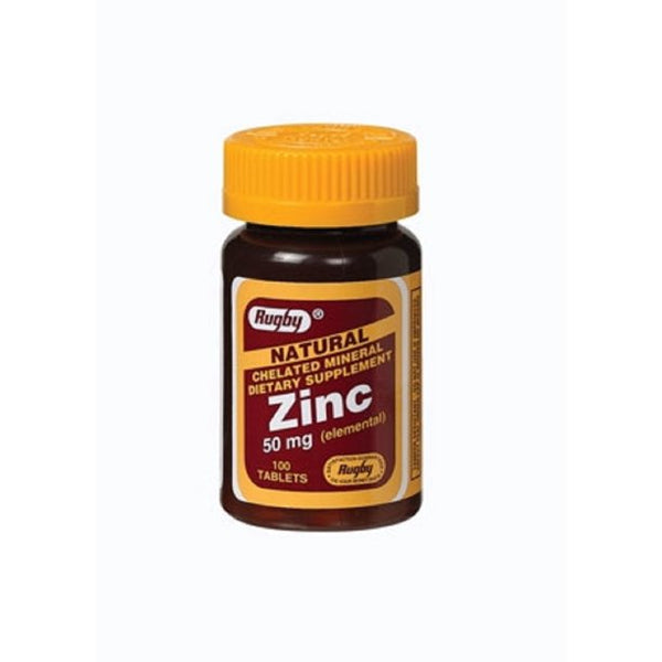 Rugby Zinc Chelated Mineral 50mg Tablets