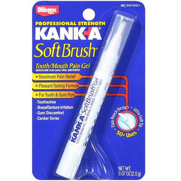 Blistex Kanka Soft Brush Tooth/Mouth Pain Gel, Professional Strength , 0.07 OZ