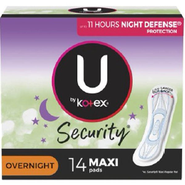 Kotex Maxi Overnight Unscented Pads 14ct