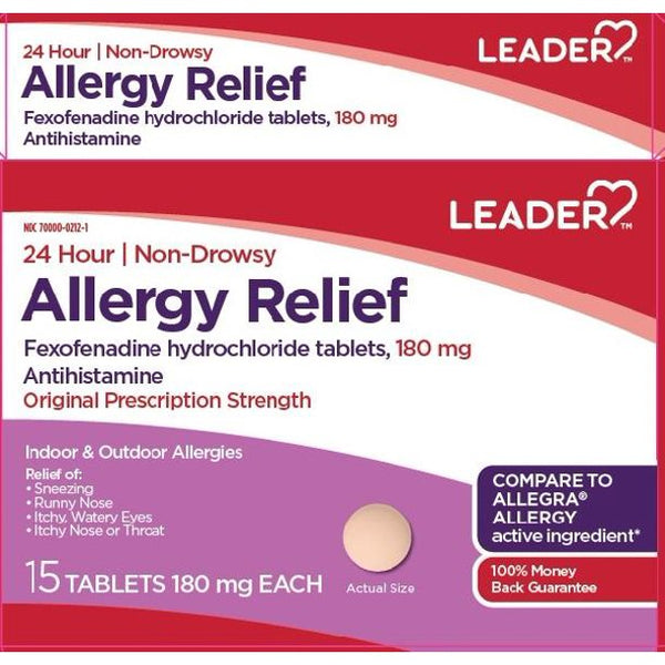 Leader 24 Hour Allergy Relief 180 mg Tablets