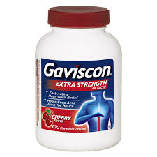 Tableta masticable de Gaviscon Extra Strength para alivio de acidez de acidez de acción rápida, 100 recuentos