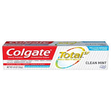 Colgate Total Toothpaste with Whitening, Multi Benefit Fluoride Toothpaste with Sensitivity Relief and Cavity Protection, Clean Mint - 4.8 OZ