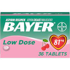 Aspirin Regimen Bayer, 81mg 36 Chewable Tablets Cherry
