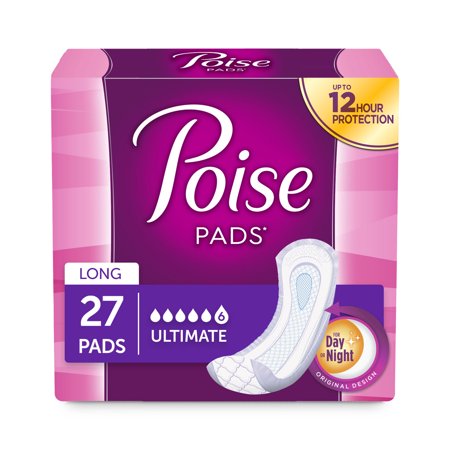 Poise Incontinence Pads, Long, Ultimate Absorbency Long Length 27.ea