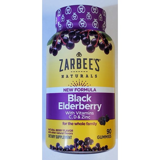 Elderberry Naturals Naturals de Zarbee con vitaminas C, D y Gommies de Zinc 90ct