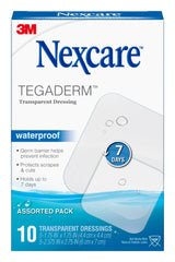 Nexcare Tegaderm Waterproof Transparent Dressing, Germ Barrier, Holds Up To 7 Days,