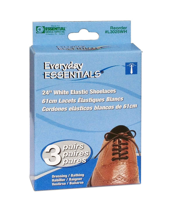 Essential Medical Elastic Shoelaces 24In Black