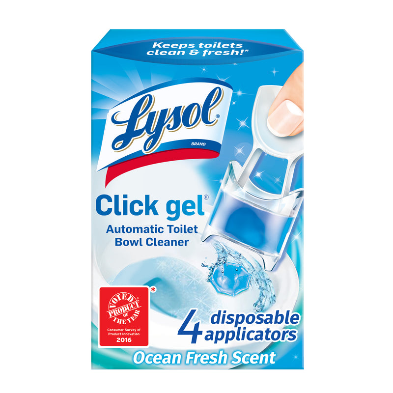 Lysol Click Gel Automatic Toilet Bowl Cleaner, Ocean Fresh Scent, 4 ct