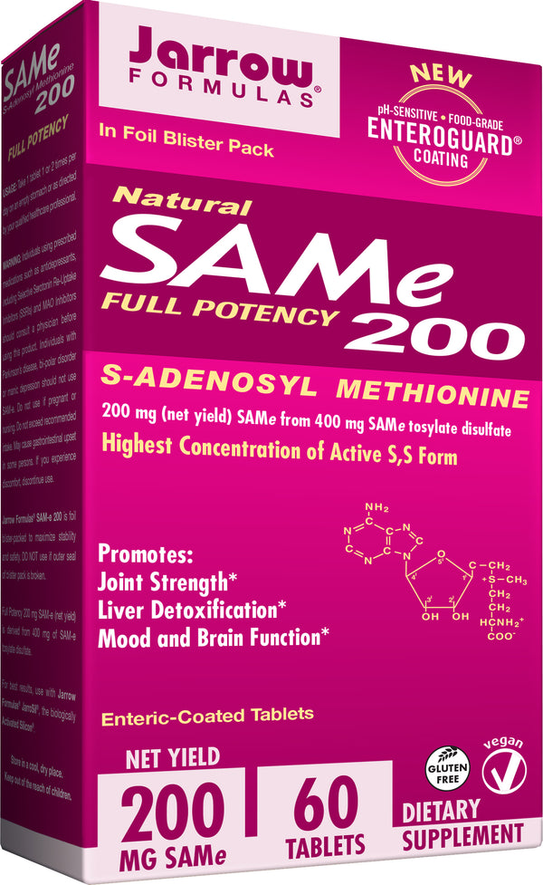 Jarrow Formulas SAM-e, Promotes Joint Strength, Mood and Brain Function 30 Tablets