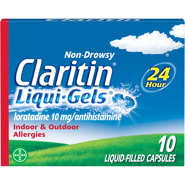 Claritin 24 Hour Non-Drowsy Allergy Relief Liqui-Gels, 10 mg, 10 Ct
