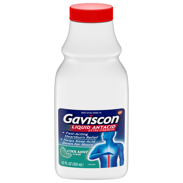 Gaviscon Extra Strength Liquid Antacid, Cool Mint 12 Fl Oz