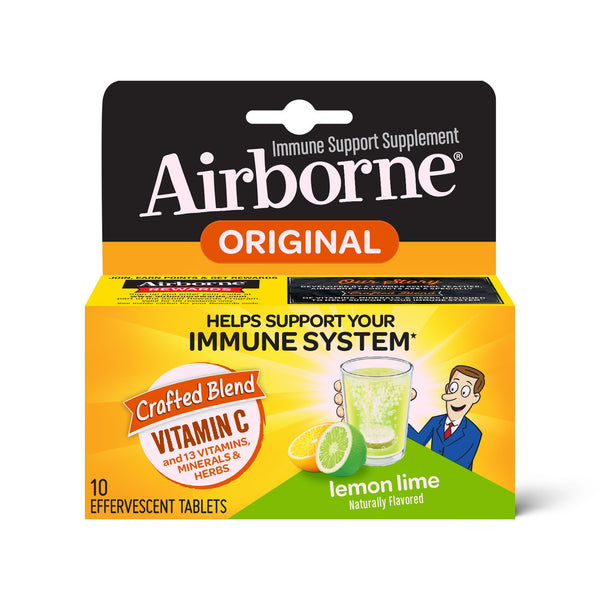Airborne Lemon Lime Effervescent 10 Tablets