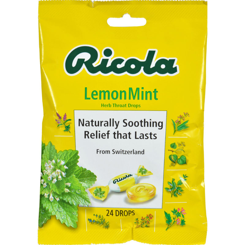 Ricola Herb Throat Drops Natural Lemon Mint 24 Each