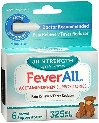 FeverAll Childrens 120 mg 6 Rectal Suppositories