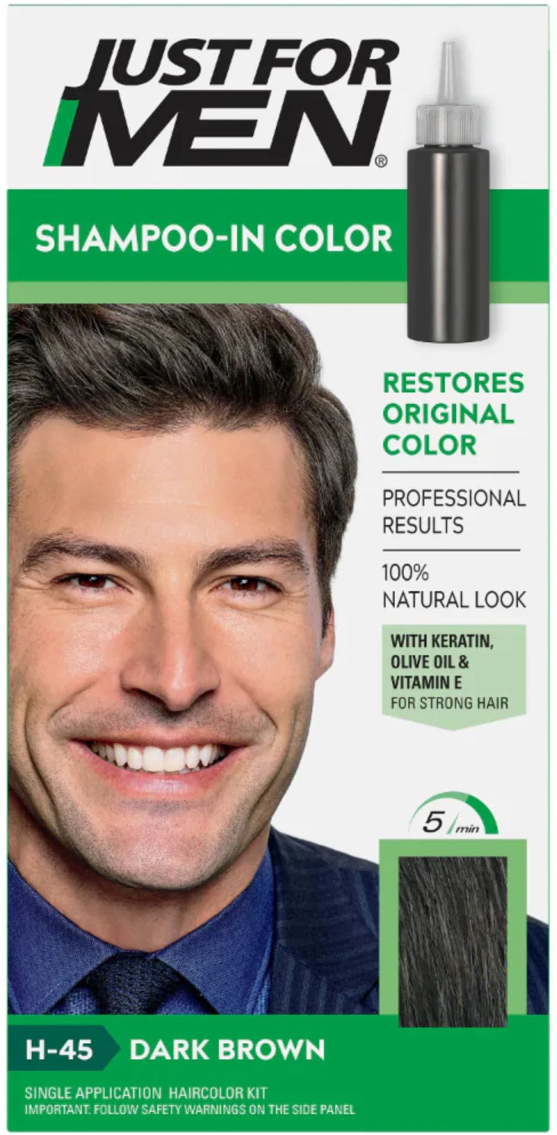 Solo para hombres color de cabello H-45 marrón oscuro 1 cada uno