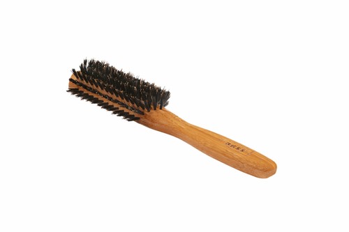 Bass 206 Dark Bamboo Half Round Hairbrush with Firm Natural Bristles