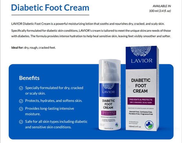 Lavior Diabetic Foot Cream 3.4  Oz