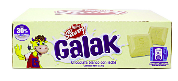 Nestle Savoy Galak Chocolate Blanco 12 unidades de 30 gr.