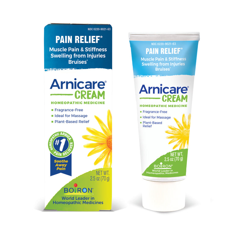 Boiron Arnicare,, Homeopathic Medicine for Pain Relief, Muscle Pain & Stiffness, Swelling from Injuries, Bruising, 2.5 oz Cream