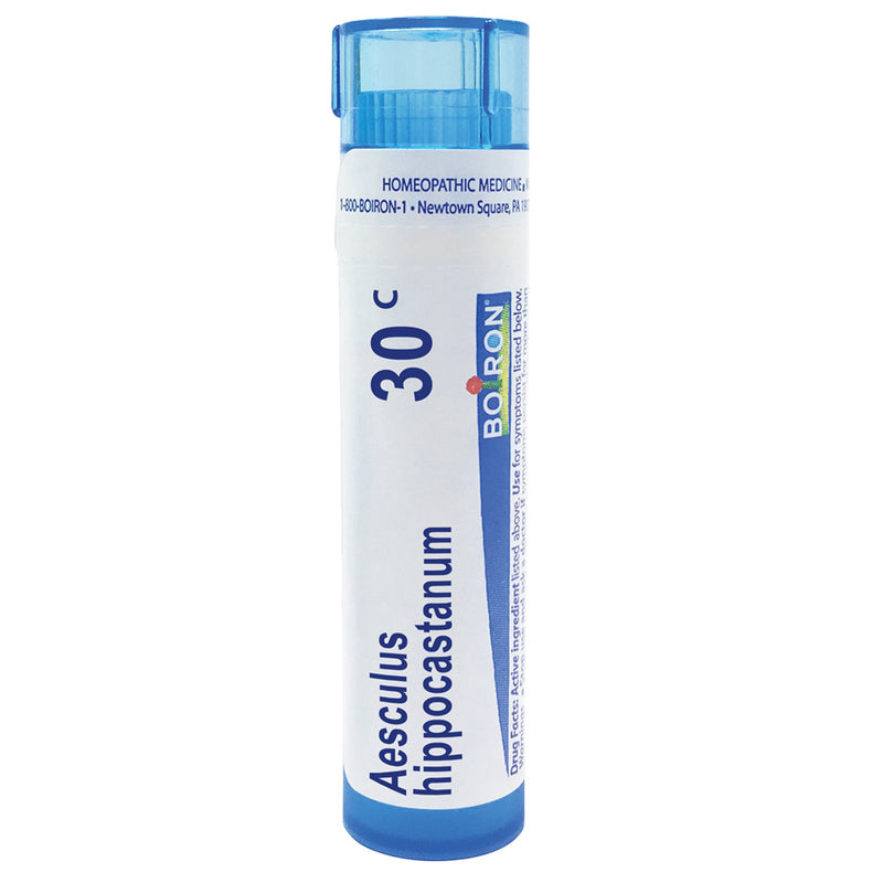 Boiron Aesculus Hippocastanum 30C relieves hemorrhoid pain aggravated by heat, 80 Pellets