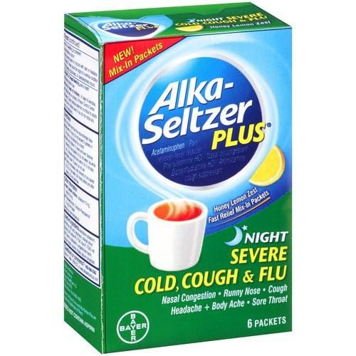 Alka-Seltzer más nocturno severo frío y gripe