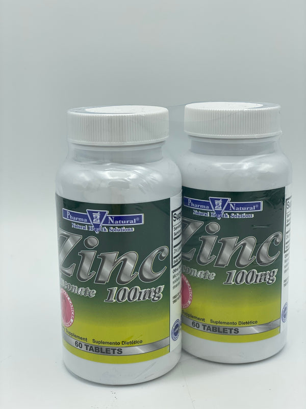 Pharma Natural Zinc Gluconate 100 mg Twin Pack of 60 tabs