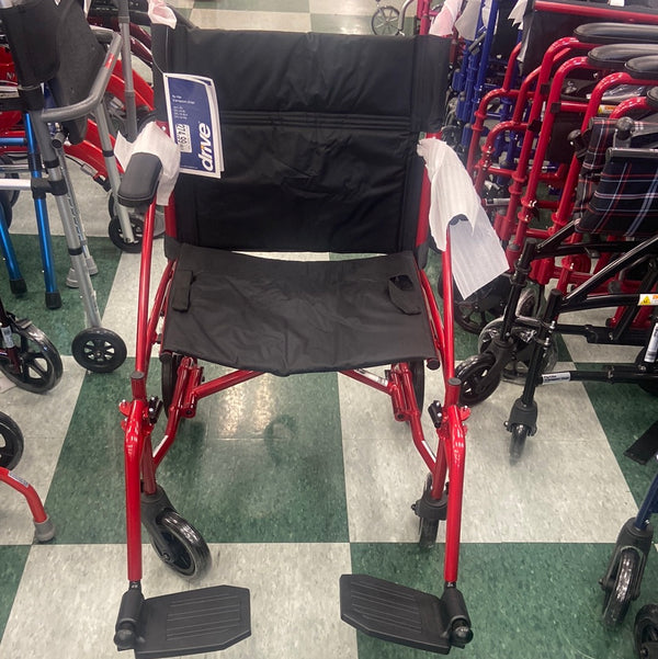Drive Fly Lite Transport Chair 19' Red