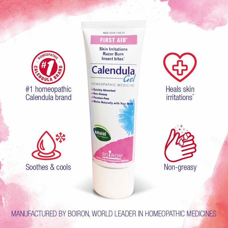 Boiron Calendula, Homeopathic Medicine for Skin Irritations, Rashes, Razor Burn, Insect Bites, 2.6 oz Gel