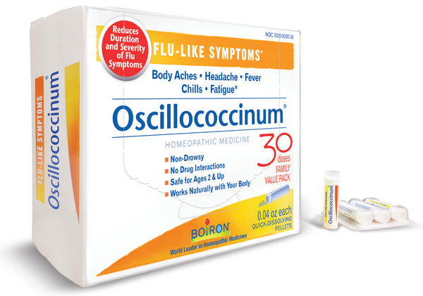 Boiron Oscillococcinum, Homeopathic Medicine for Flu-Like Symptoms, Body Aches, Headache, Fever, Chills, Fatigue, 30 Doses