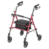 Drive Medical ajustable altura Rollator Rolling Walker con ruedas de 6 ", rojo