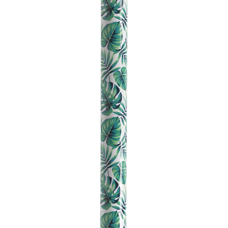 Drive Medical Adjustable Height Offset Handle Cane with Gel Hand Grip, Green Leaves