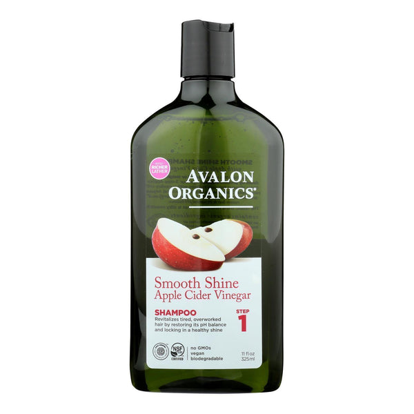 Avalon Organics Shampoo Smooth Shine Apple Cider Vinegar 11 Oz