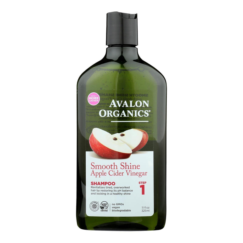 Avalon Organics Shampoo Smooth Shine Apple Cider Vinagar 11 oz