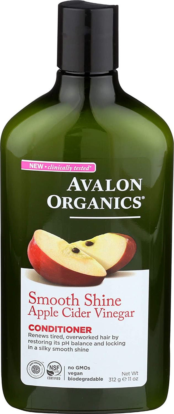 Avalon Organics Conditioner, Smooth Shine Apple Cider Vinegar, 11 Oz