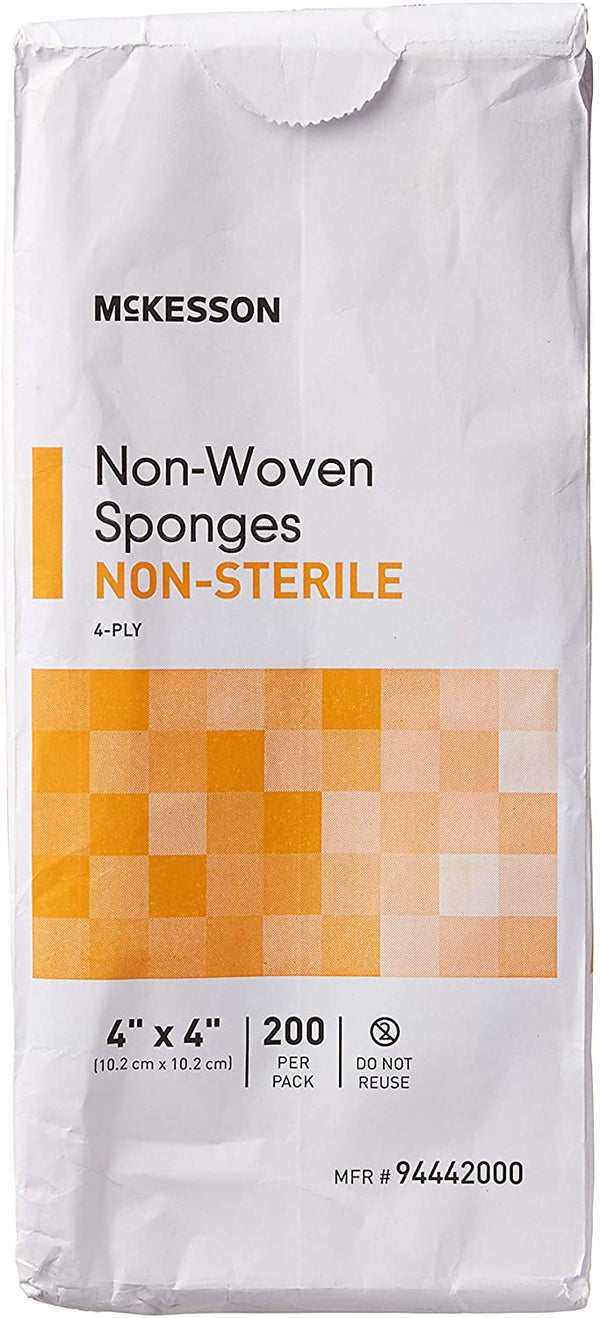 McKesson NonWoven Sponge NonSterile Polyester / Rayon 4-Ply 4 X 4 Inch Square