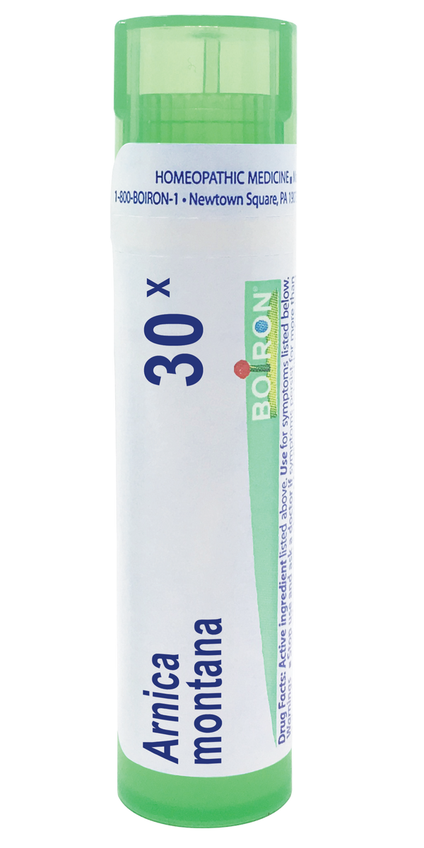 Boiron Arnica Montana 30X relieves muscle pain, stiffness, swelling from injuries, bruises, 80 Pellets